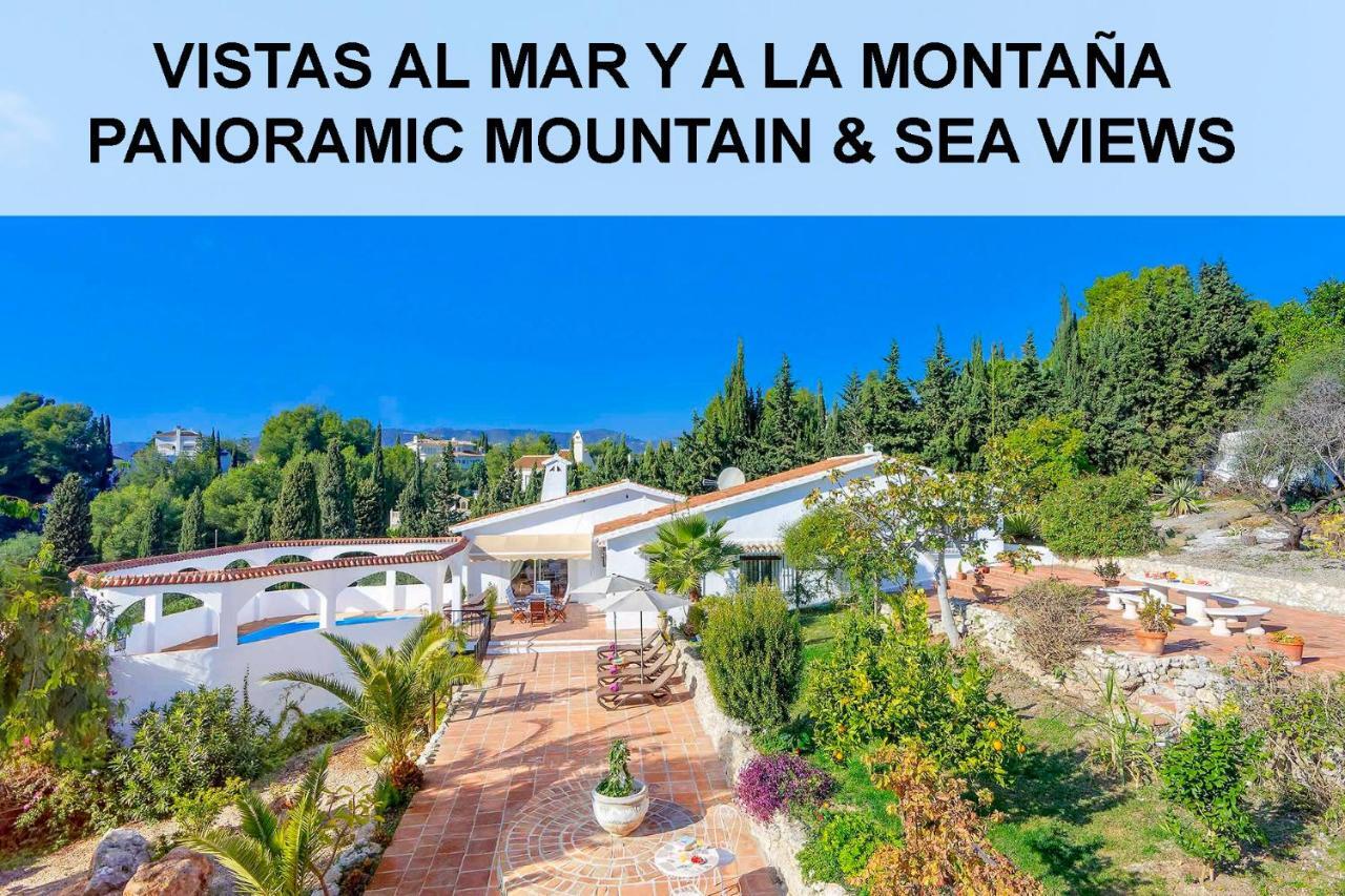 Private Heated Pool, Jacuzzi & 1225M2 Garden In Villa Cipreses Frigiliana Bagian luar foto