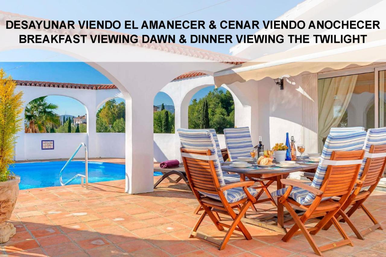 Private Heated Pool, Jacuzzi & 1225M2 Garden In Villa Cipreses Frigiliana Bagian luar foto